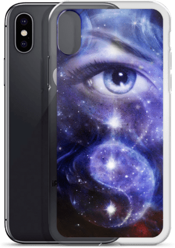 Blue Women Eye , With Space And Stars, With Symbol - Painting Eagle With Woman Eye On Abstract Background (600x600), Png Download