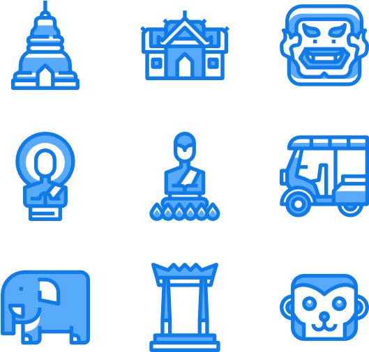 Travel To Thailand Travel Icon, Icon Pack, Icon Set, - Temple Icons (600x564), Png Download