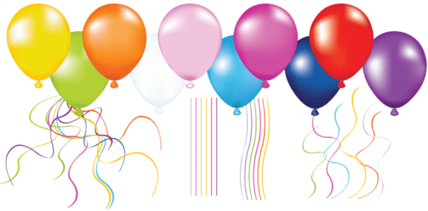 Large Transparent Balloons - Balloon Line Png (850x421), Png Download