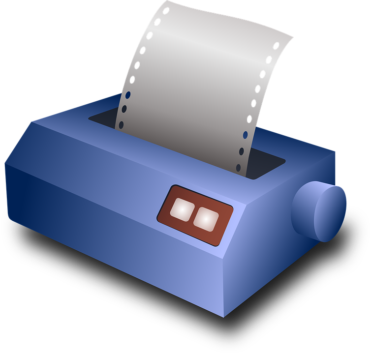 Inkjet Printer Print Document - Dot Matrix Printer (754x720), Png Download