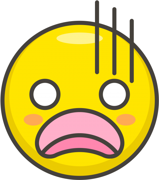 Anguished Face Emoji - Vector Graphics (866x650), Png Download
