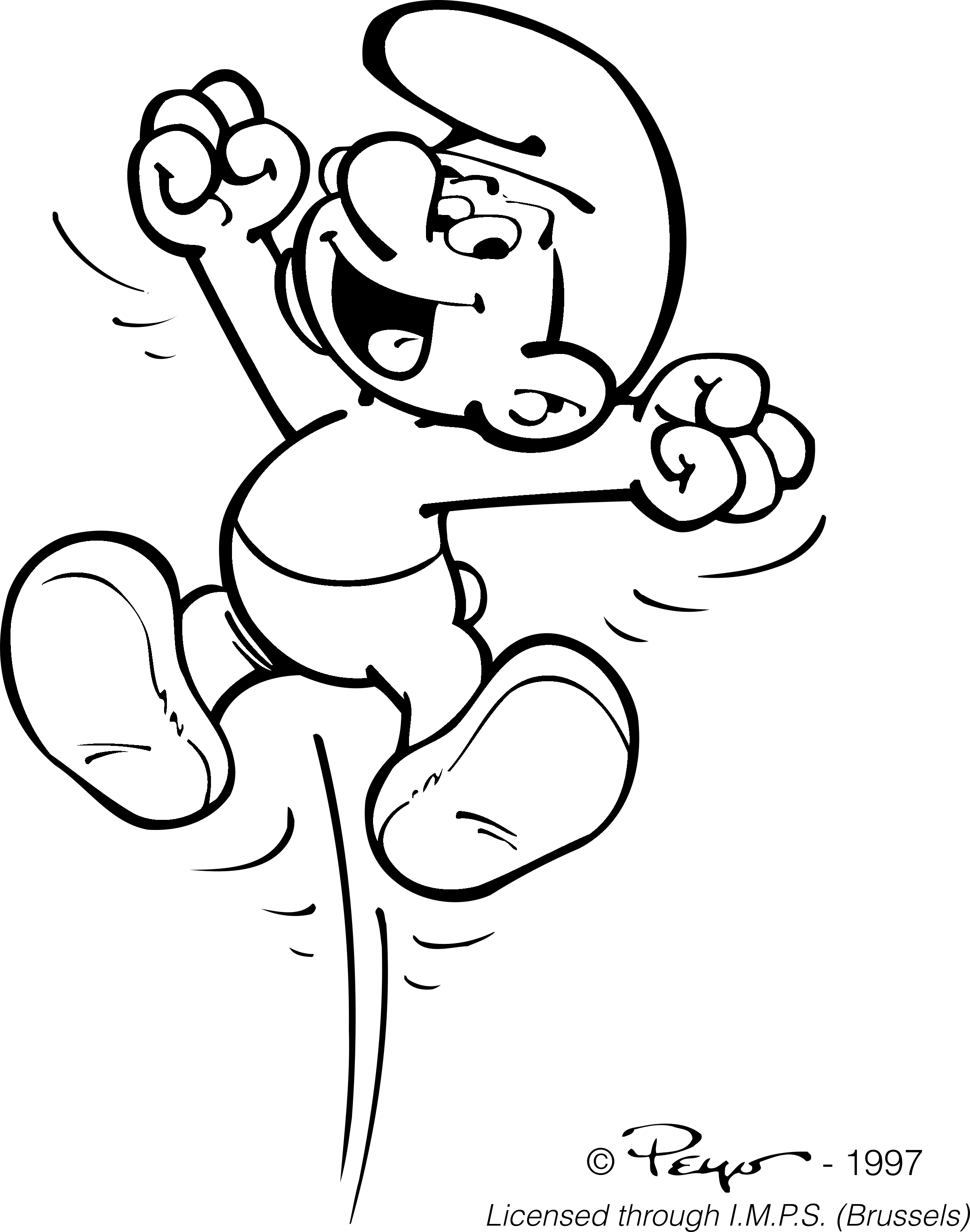 Smurf Logo Black And White - Smurf Vector (2400x3049), Png Download