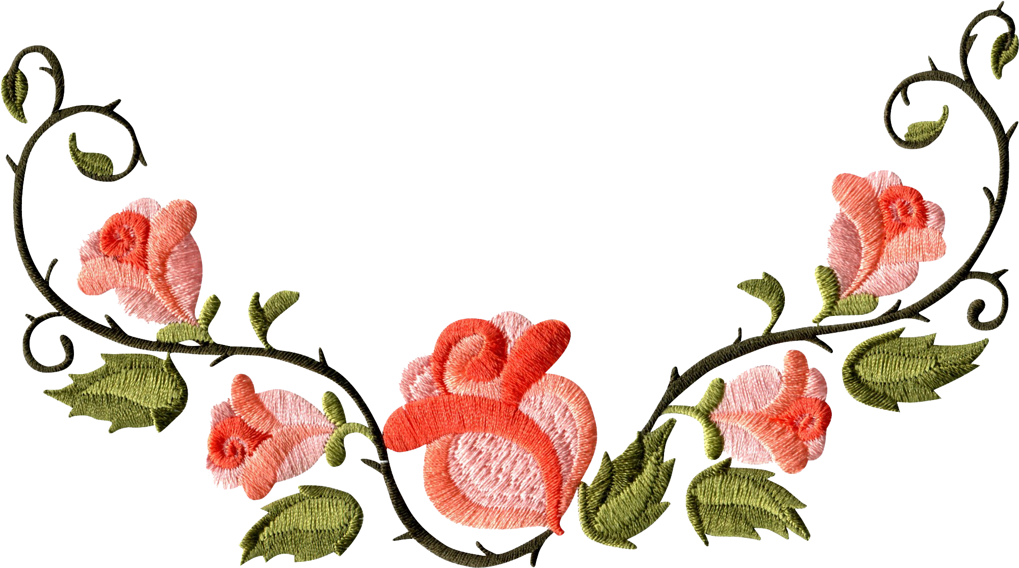 Rose Floral Pattern Border (2379x2137), Png Download
