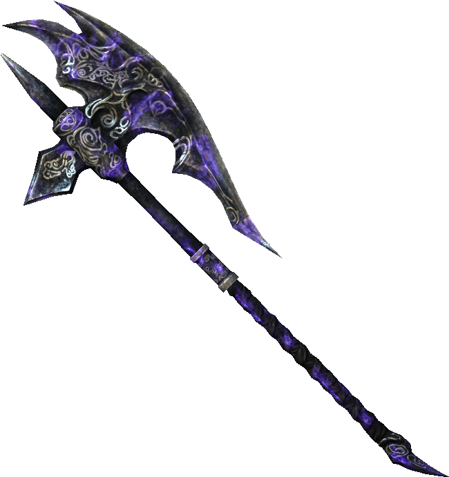 Ebony Battleaxe Of Annihilating - Two Handed Battle Axes (704x704), Png Download