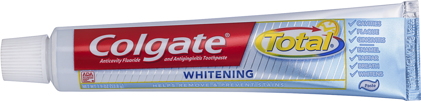 Colgate Total Anti-cavity Fluoride Whitening Toothpaste (1800x1800), Png Download