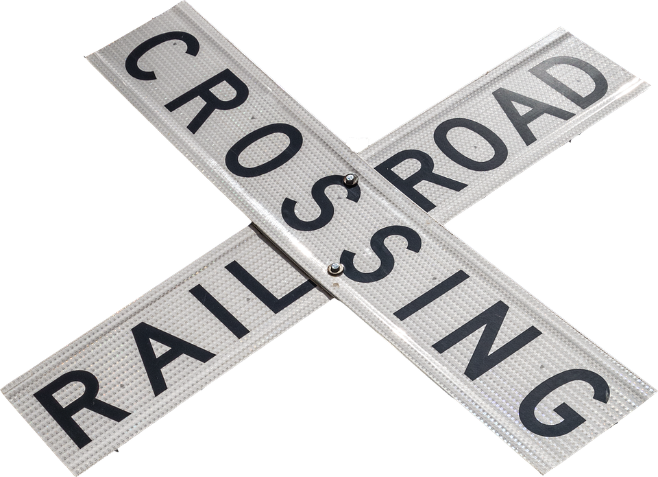 Railroad Crossing, Sign, Warning, Railroad, Crossing - Rail Road Crossing Sign Png (960x695), Png Download