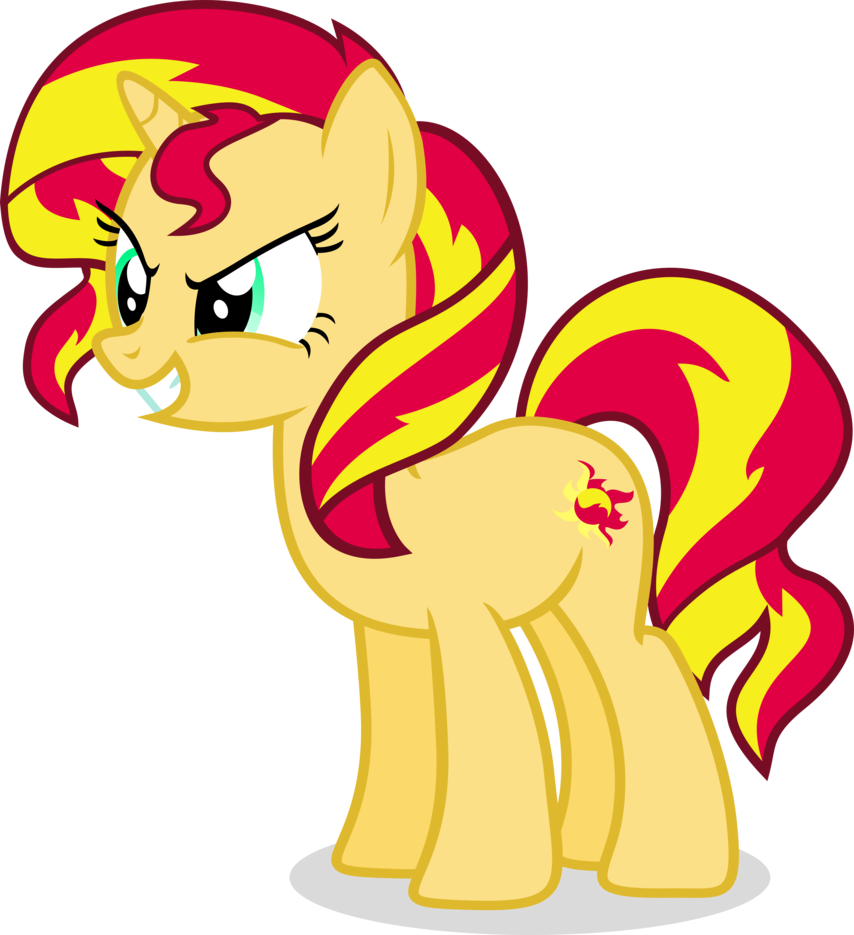 Sunset Shimmer By Hampshireukbrony-d688alk - Red And Yellow My Little Pony (854x935), Png Download
