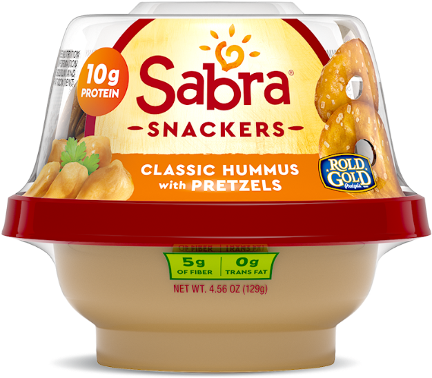 classic Hummus With Pretzels - Sabra Hummus And Pretzels (640x640), Png Download