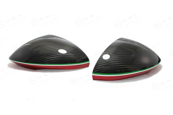 Alfa Romeo Stelvio Mirror Caps Red Stripe Tmcmotorsport (600x600), Png Download