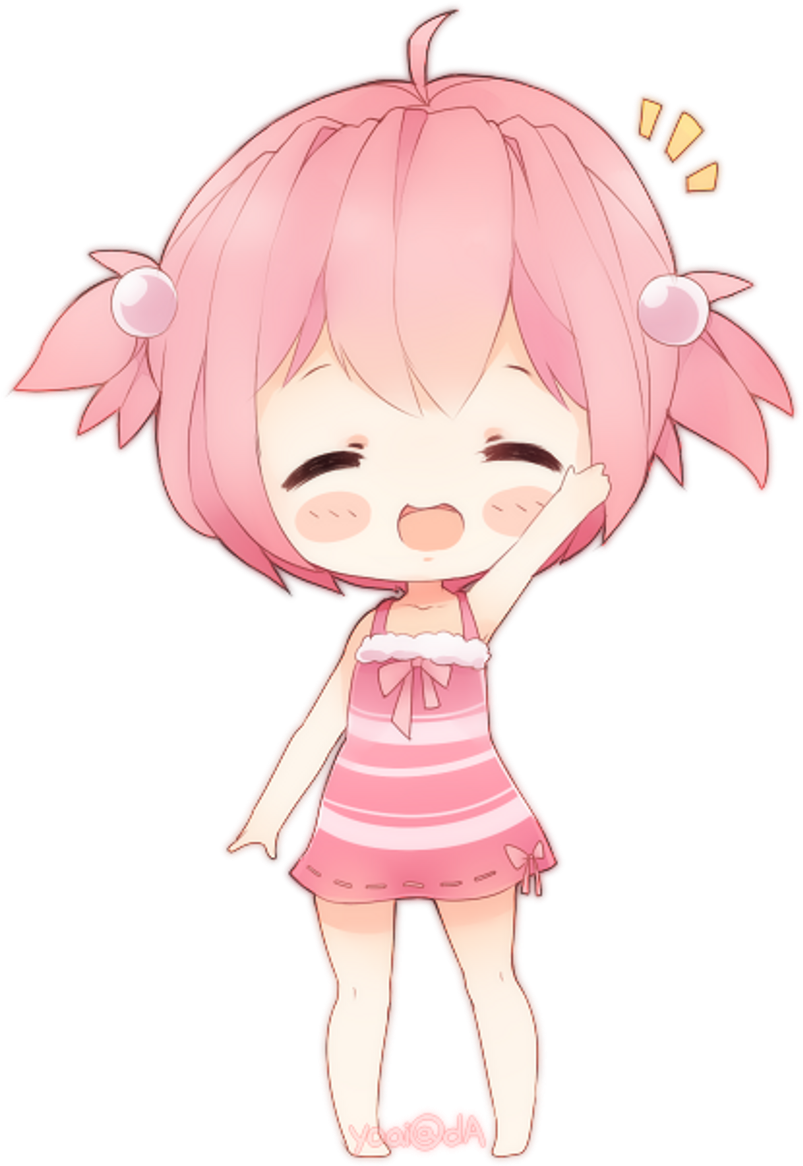 Chibi Sticker - Chibi Kawaii Girl Anime (1024x1231), Png Download