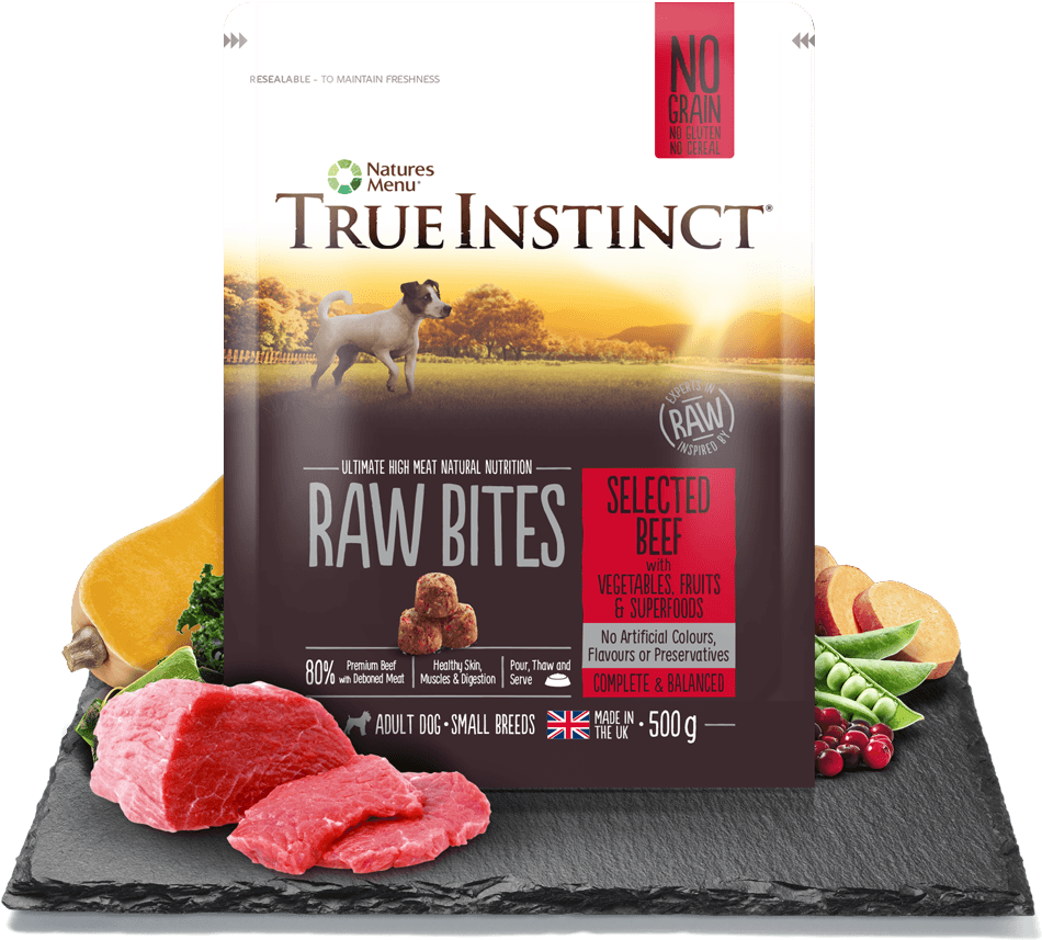 True Instinct Small Breed Raw Bites Selected Beef - Dog Food (1000x1000), Png Download
