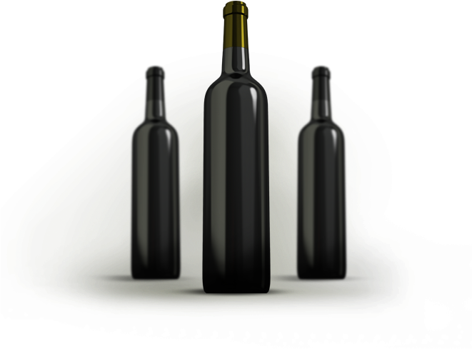 3 Bottles From Below - Wine Bottle (660x509), Png Download