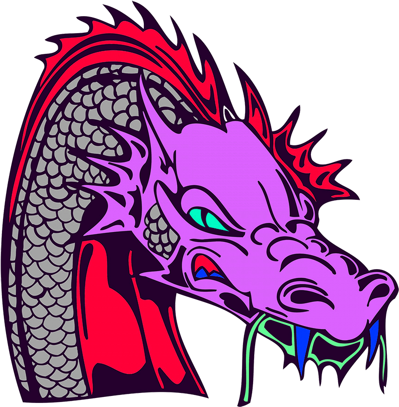 Purple Dragon Head - Illustration (886x886), Png Download