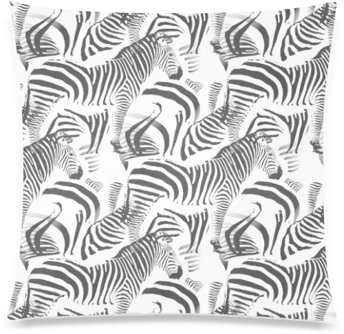 Black & White Stripes Custom Zippered Pillow Case 20"x20" - Cushion (800x800), Png Download