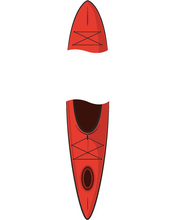 Raft Clipart Waterway - Kayak (596x750), Png Download