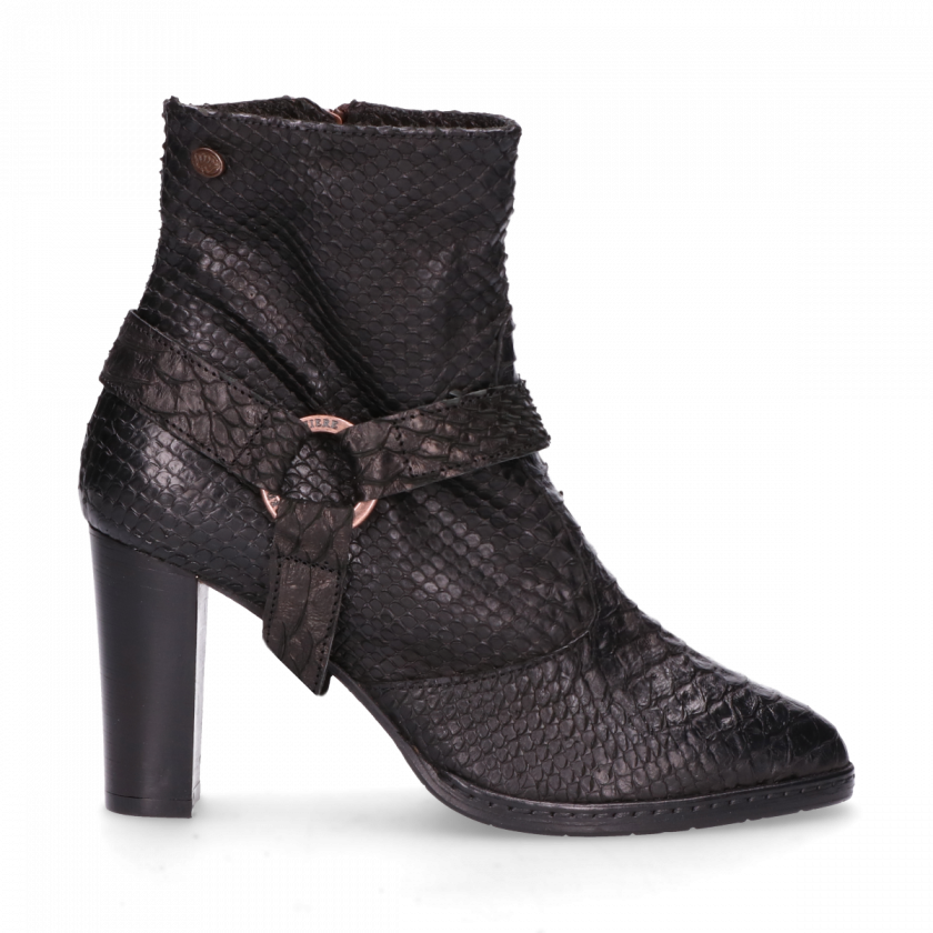 Ankle Boot Printed Leather Black - High Heels (840x840), Png Download