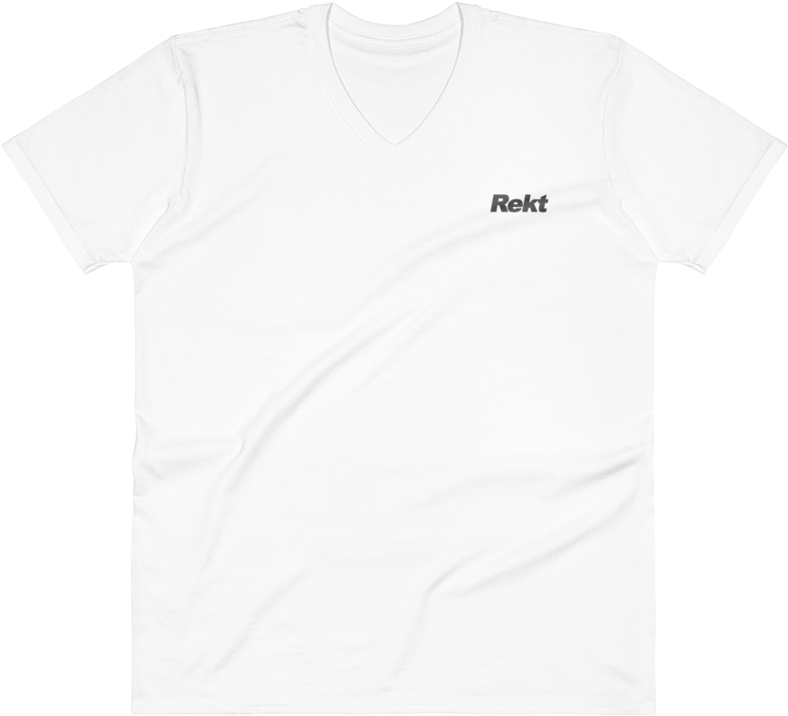 White Vneck Rezied Mockup Front Flat White - Active Shirt (1000x1000), Png Download