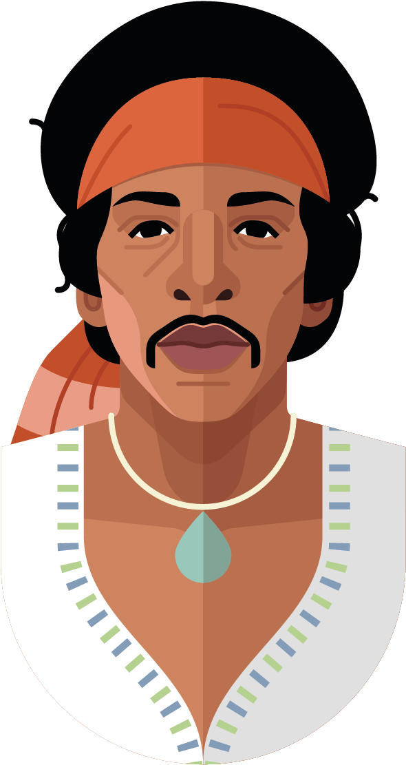 Jimi Hendrix Poster - Illustration (1191x1684), Png Download