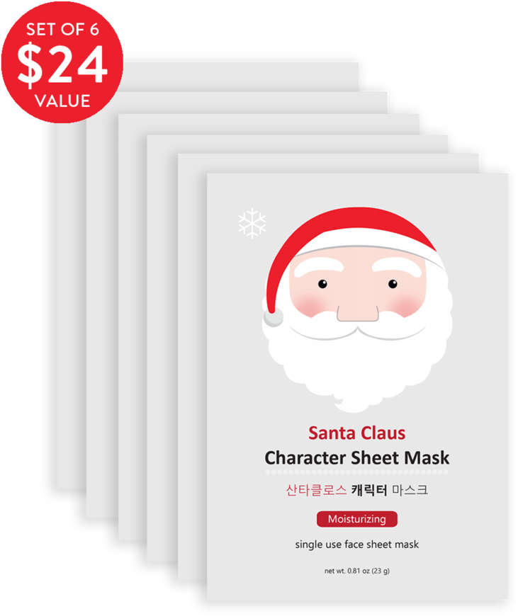 Santa Claus Character Sheet Mask - Christmas (910x1024), Png Download
