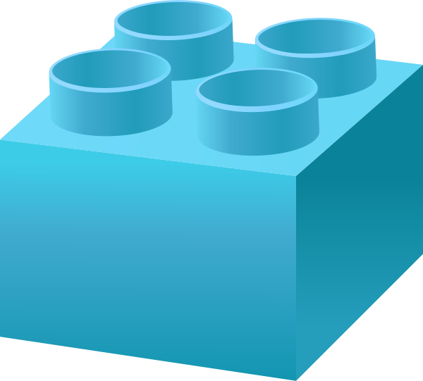 Lego Brick Light Blue - Blue Lego Brick Vector (600x541), Png Download