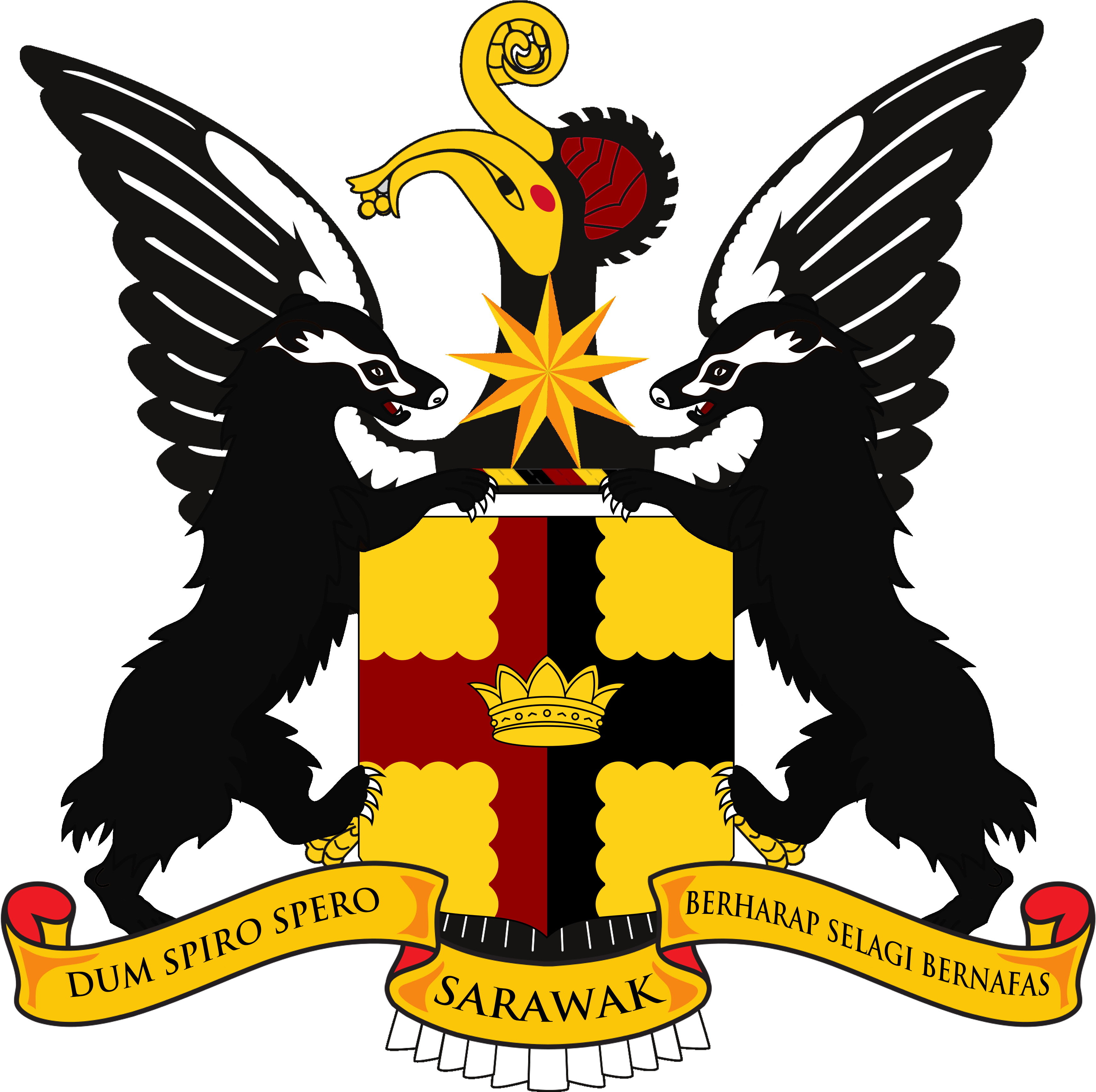 Heraldry - Jata Negeri Sarawak (3968x4210), Png Download