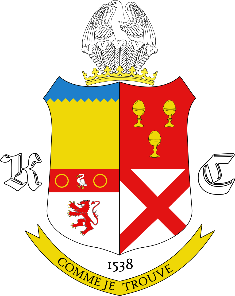 Bookplate From Old Book Illustrations Kilkenny College - Crest Of Kilkenny Castle (1000x1276), Png Download