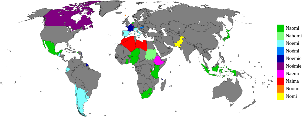 Popularity Of Name Naomi - Sebastian Popularity Map (1280x600), Png Download