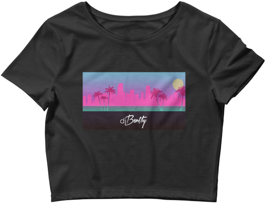 1996 Miami Skyline Women's Crop Tee - Crop Top (600x600), Png Download