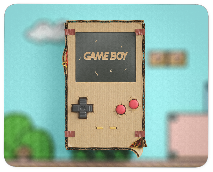 Cardboard Game Boy Mousepad - Game Boy Color (1024x1024), Png Download
