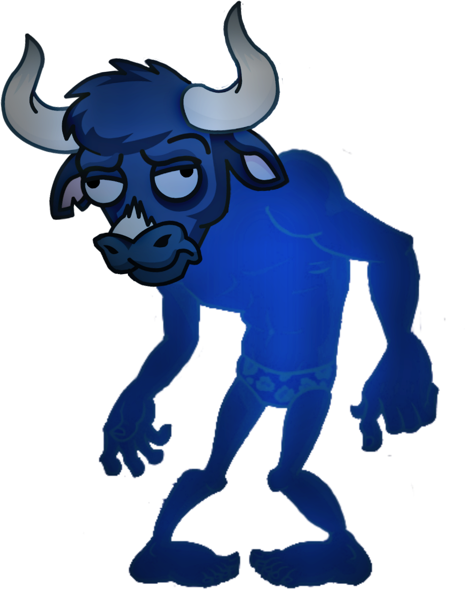 Minotaur Sticker - Plants Vs Zombies Burned Zombie (1024x1318), Png Download