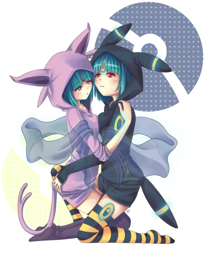 Night An Day By Angelnablackrobe - Pokemon Eevee Evolution Girls (715x910), Png Download