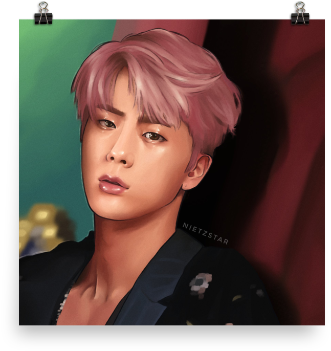 Bts Jin 2018 Art Print - Girl (1000x1000), Png Download