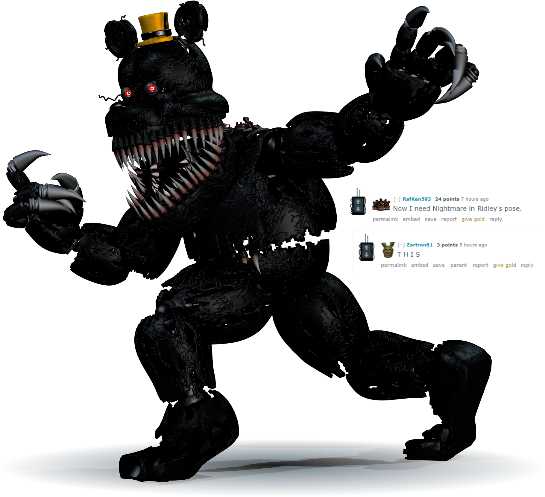 Renderso Some People Wanted Nightmare In Ridley's Pose - Ridley T Pose (1920x1920), Png Download