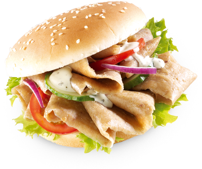 Donerbun-2d - Donner In Burger Bun (700x565), Png Download