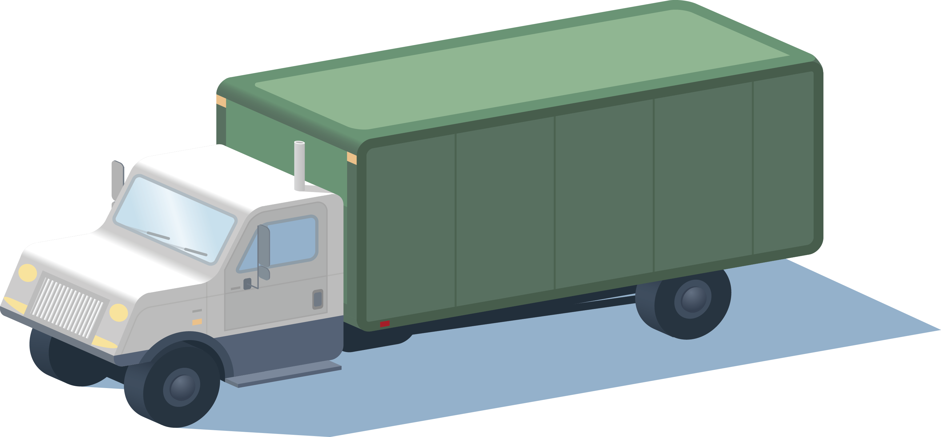 Moving-truck - Trailer Truck (3058x1420), Png Download