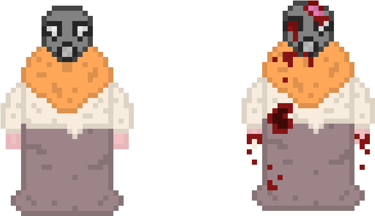Gas-mask Survivor And Zombie - Cartoon (1090x630), Png Download