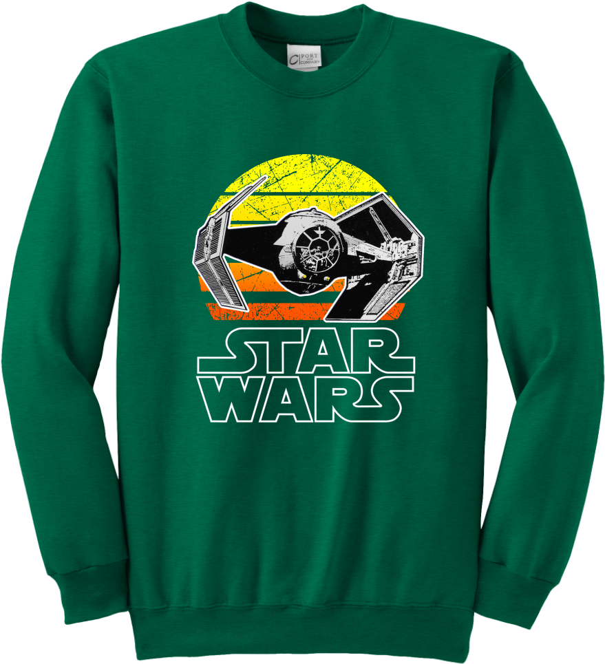 Star Wars Vintage Tie Fighter Youth Crewneck Sweatshirt - Star Wars (1024x1024), Png Download