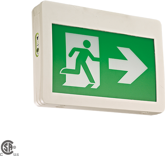 Emergency Exit Sign - Exit Sign (593x550), Png Download