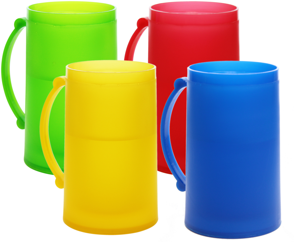Double Wall Color Frosty Freezer Mugs, 14oz, Set Of - Freeze Mugs (1024x860), Png Download