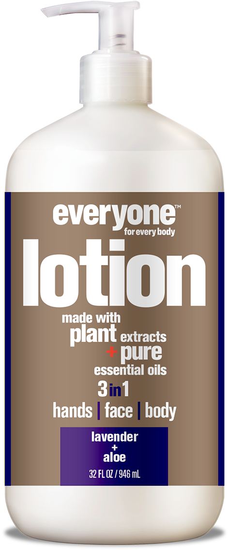 Everyone 3 In 1 Lavender & Aloe Botanical Lotion 32oz - Sunscreen (1500x1500), Png Download