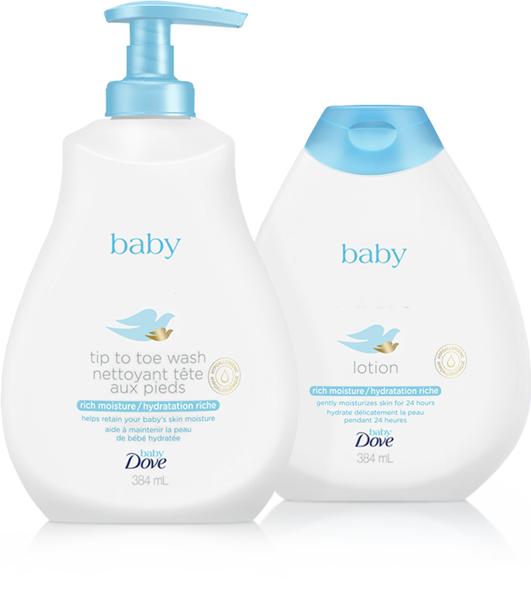Baby Dove Wash & Baby Dove Lotion - Dove (754x840), Png Download