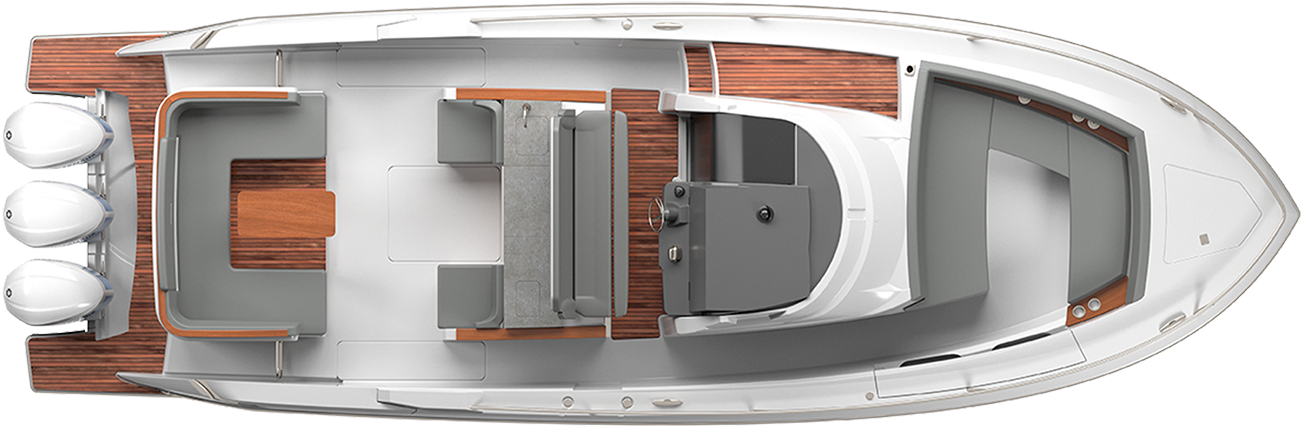 38 Ls Exterior Plan View Without Hardtop - Tiara Sport 38 (1500x431), Png Download