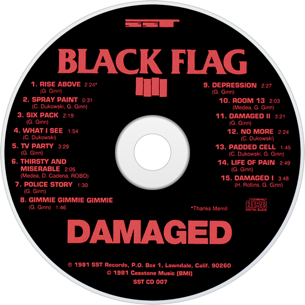 Black Flag Damaged Cd Disc Image - Black Flag Tv Party (1000x1000), Png Download