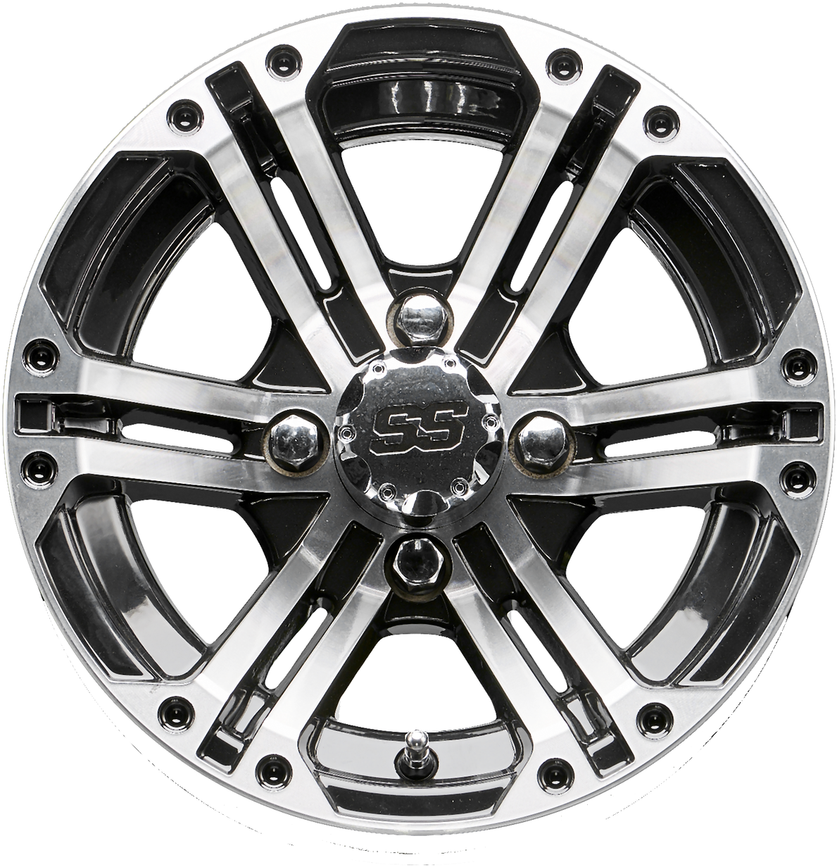 12" Rhox Rx333 Machined/black Golf Cart - Hubcap (1280x1271), Png Download