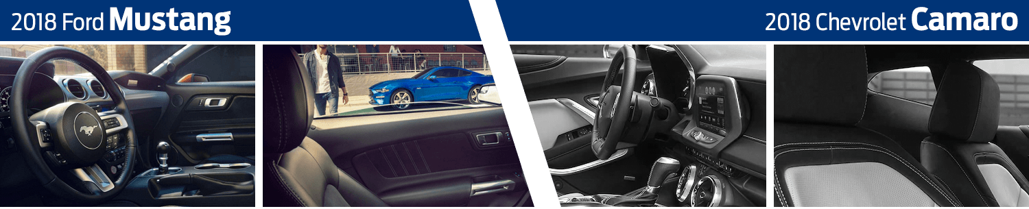 2018 Ford Mustang Vs 2018 Chevrolet Camaro Interior - Sports Sedan (1500x305), Png Download