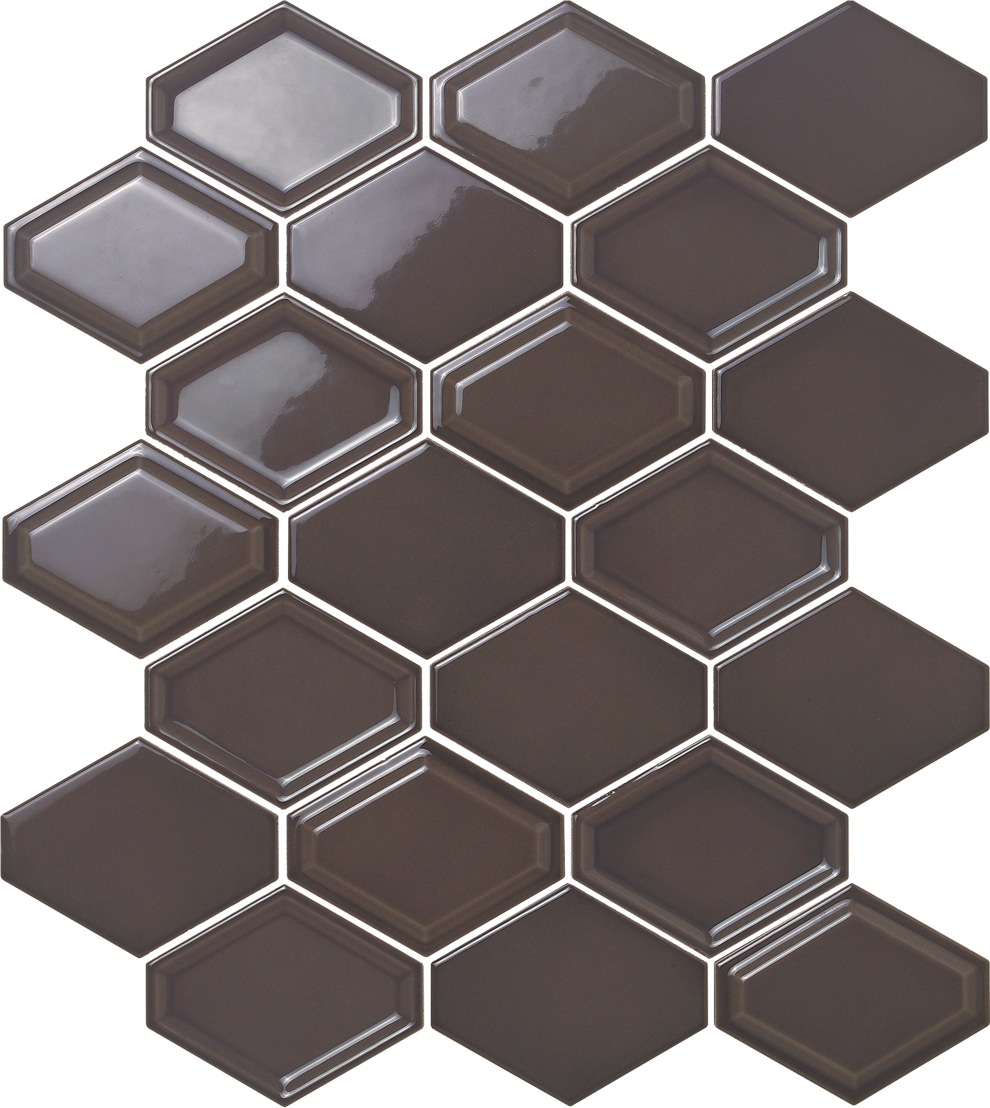 Nova Hex - Dark Gray Porcelain Hexagon Mosaic Tile (2008x2203), Png Download
