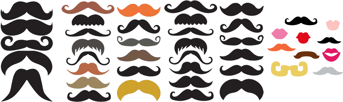 Moustache (1200x350), Png Download