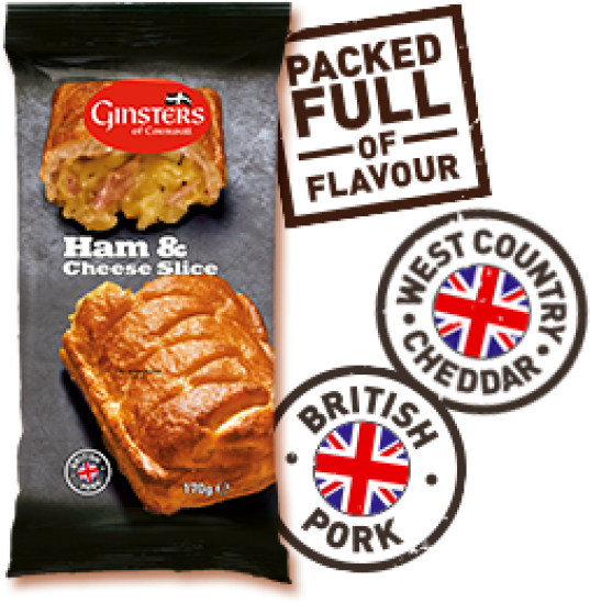 Ham And Cheese Slice - Ginsters (642x600), Png Download