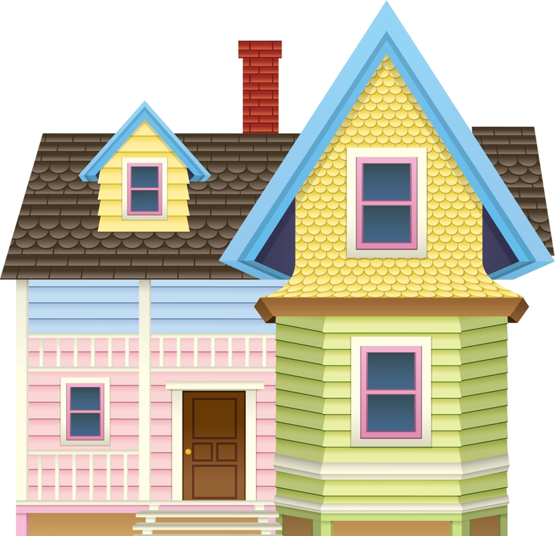 Cottage Art, Cottage Homes, Village Houses, Landscape - 飞 屋 环 游记 房子 (800x773), Png Download