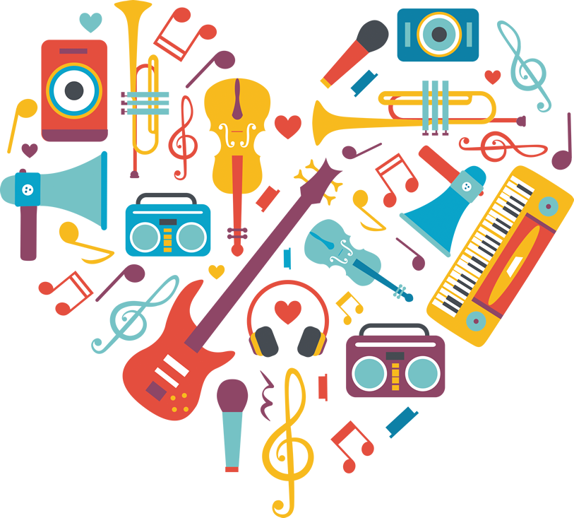 0 Replies 7 Retweets 9 Likes - Musical Symbols And Instruments (813x733), Png Download